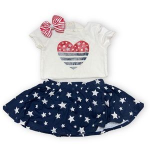 INFANT GIRL 4th of July MATCHING SETS SIZE 6-9 MONTHS